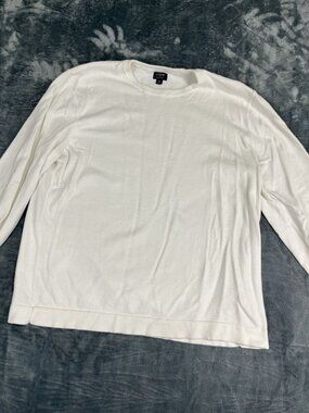 J.Crew Mens White Long Sleeve Crewneck Sweater XL